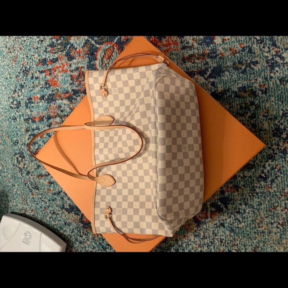* SOLD * LOUIS VUITTON NEVERFULL DAMIER AZUR NEW